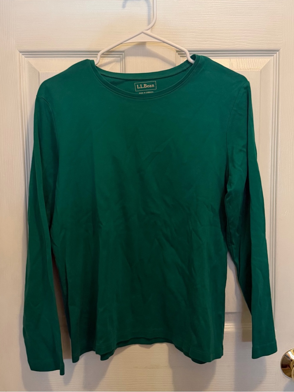 L.L. Bean Women's Long Sleeve Tee in Emerald Green